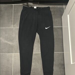 Nike Black Jogger Pants with White Swoosh - Kids